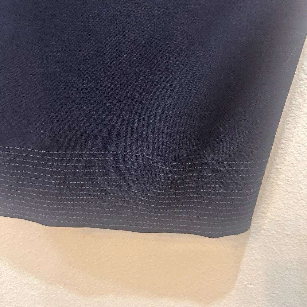 Tory Burch Navy Blue Wool‎ Blend Sheath Dress Sz 8 Sleeveless Office Preppy